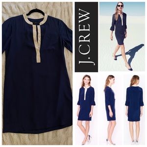 J. Crew Rosie Dress In Color-block. Navy Blue
